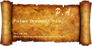 Palme Annamária névjegykártya